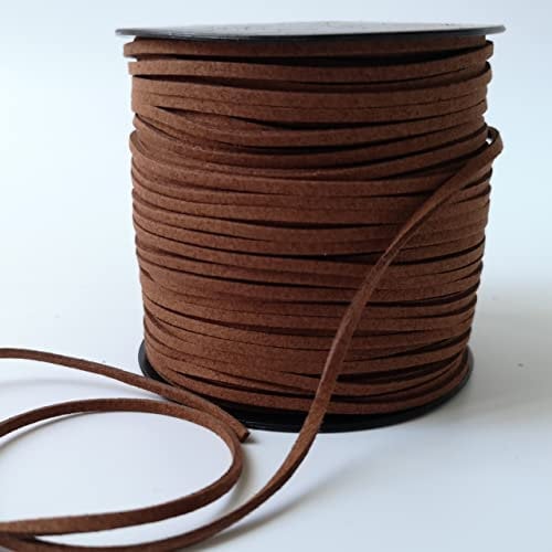 Suede Cord Flat Faux Leather String for Jewelry Bracelet Necklace Making Beading Thread DIY Crafts 10m (Brown)