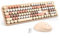 Zienstar-Pack de Teclado y Ratón Inalámbrico Español,Tecla Redondas Retro Vintage,Multicolores-Marrón