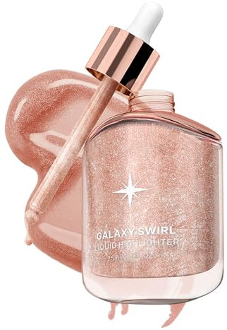 Erinde Gold Body Highlighter Olio – Rose, Trucco Liquido Illuminante, Glitter Body Luminizer, Crema Body Glitter Highlighter, Body Glow Shimmer Makeup per viso corpo gamba – 25 ml