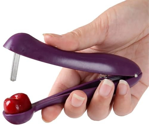 Cherry Pitter, Portable Multifunctional Cherry Stoner Tool, Olive Red Dates Pitting Device, with Good Grips Handle & Food Grade Silicone Cup,12.3cm