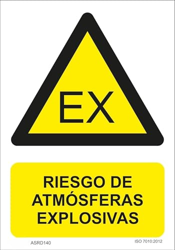 blendend Warnschild für explosive Atmosphären aus PVC, ideal zum Warnen vor Gefahren in gefährlichen Umgebungen.