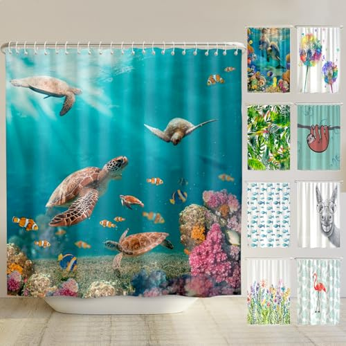 arteneur Anti-Schimmel Duschvorhang 240x200 cm Meeres Schildkröten