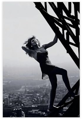 FKBALCZ Tina Turner Eiffelturm-Poster, Leinwand-Poster, Schlafzimmer, Dekoration, Landschaft, Büro, Raumdekoration, Geschenk, 30 x 45 cm