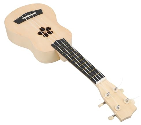 BESTonZON Ukulele-bastelset DIY aus Lindenholz zum Selberbemalen und Zusammenbauen Unfertiger Gitarrenbausatz für Anfänger und Kreative Kirschblüte