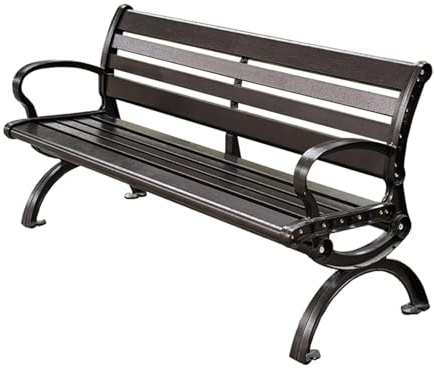 YUNHEST Parkbank, Gartenbank, Öffentliche Sitzgelegenheit for Terrasse Und Garten, Dreisitzige Bank Aus Aluminiumguss Mit Rückenlehne, Wasserdicht Und Langlebig.