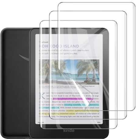 Anoowkoa 3 Piezas Protector de Pantalla para 7 Pulgadas Kindle Paperwhite 12th Generation 2024 Película de PET Cristal,Doble Protección,con Kit de instalación