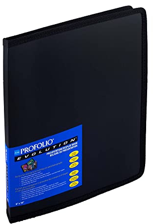 Itoya ProFolio Evolution schwarzes Fotoalbum mit 48 Seiten – Fotoalbum Kunst Portfolio Ordner für Kunstwerk – Bilderbuch Portfolio Binder – Präsentationsbinder Fotobuch