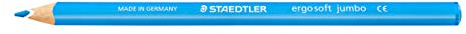 Staedtler 158-30 ergo soft jumbo Farbstift, jumbo-Format, ergonomische Dreikantform, rutschfeste Soft-Oberfläche, 12 Stück im Kartonetui, lichtblau
