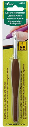 Clover CL1049 Häkelnadel, Plastic, Brown, 6