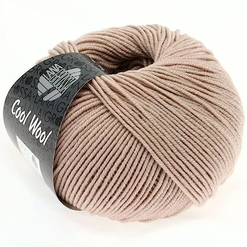 LANA GROSSA Cool Wool Uni | Extrafeine Merinowolle waschmaschinenfest und filzfrei | Handstrickgarn aus 100% Schurwolle (Merino extrafein) | 50g Wolle zum Stricken & Häkeln | 160m Garn FB 2010