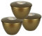 Just Pudding Basins Multipack Gold Coloured 2-Pint 1.14lt Basin and Lid (3 Pack)