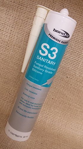 4x S3 Ivory Cream Sanitary Silicone Sealant Bath Sink Shower Anti Mould Fungal