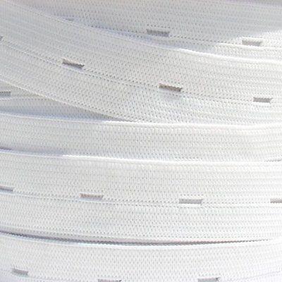Trimming Shop Button Hole Elastic Tape Stretchable Cord for Trouser Waistbands, Maternity Clothes, Sewing, Knitting, Crafting (1 Metre Long, 25mm Wide, White)