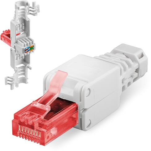 Goobay 44738 Connettore di Rete RJ45 Senza Attrezzi CAT 6 UTP Non Schermato, Lunghezza 52mm, Larghezza 15mm, Altezza 15mm