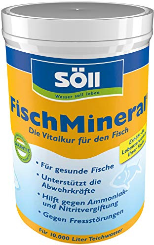 Söll 80478 FischMineral, 1 kg - Vitalkur für Fische im Fischteich Gartenteich Koiteich/Fischpflegemittel entgiftet, neutralisiert, optimiert Wasser mit lebenswichtigen Mineralien