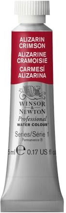 Winsor & Newton Aquarelle Professionnel - Peinture Aquarelle, Haute Luminosité, Résistante à la Lumière, Qualité Archive, Tube de 5 ML, Couleur Alizarine Cramoisie