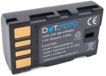 Dot.Foto BN-VF808, BN-VF808U Premium 7.4v / 800mAh Batterie Rechargeable pour JVC GZ-HD320 / GZ-HM1, GZ-HM200, GZ-HM400 / GZ-MS100, GZ-MS120, GZ-MS130, GZ-MS90, GZ-MS95 / GZ-X900