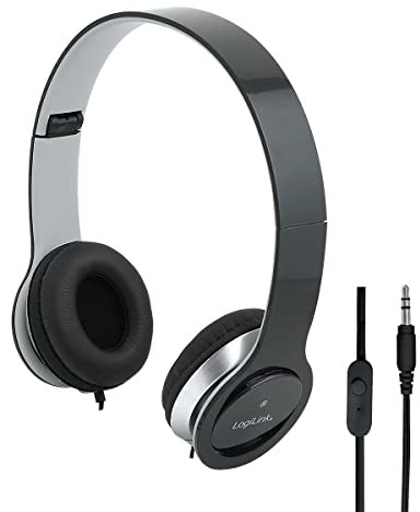 LogiLink HS0028 Casque Stéréo avec Microphone Jack 3,5 mm Noir