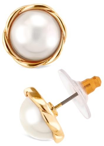 Anne Klein Gold-Tone Small Twisted Stud Earrings