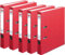 HERLITZ Ordner maX.file nature+ A4 5cm | Kraftpapierbezug selbstklebendes Rückenschild | 5er Sparpack in diversen Farben zur Auswahl (schmal 5cm | 5er Pack, Rot)
