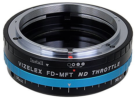 Fotodiox Pro Vizelex ND Throttle Adaptor de Montura de Lente con Filtro ND Variable ND2-ND1000 - para Lente Canon FD a Cámaras Micro Four Thirds (MFT, Micro 4/3) Mirrorless