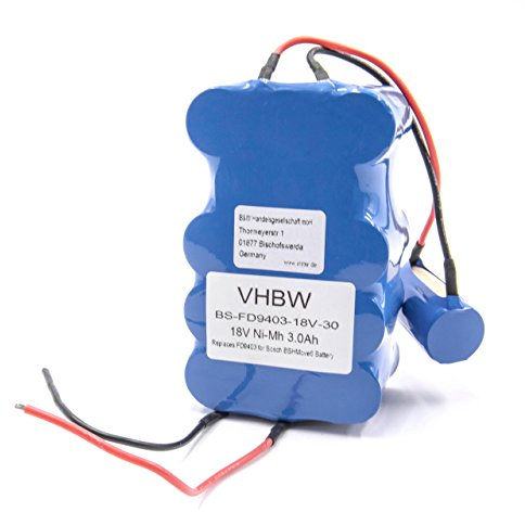 vhbw Batería Compatible con Bosch BBHM1CMGB/01, BBHMOVE4/02, BBHMOVE4/01, BBHMOVE4/03, BBHMove4 Robot Limpieza (3000 mAh, 18 V, NiMH)