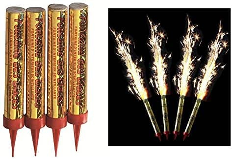 4 bougies d'ambiance fontaine d'artifice pour gâteau d'anniversaire, durée 60 secondes, Sans Parfum
