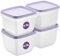 SmartStore Frischhaltedosen mit Deckel und Kühlschrank Organizer 0.75L 4er Set | Geeignet für Kühlschrank und Gefrierschrank | BPA freie meal prep boxen | Gefrierbox Set, Lavendel