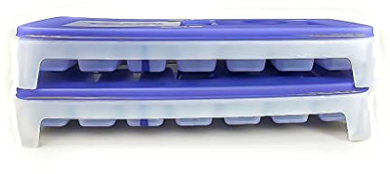 TUPPERWARE Eiswürfler Gefrier-Behälter Eiswürfel-Behälter + Deckel lila blau (2) 30834
