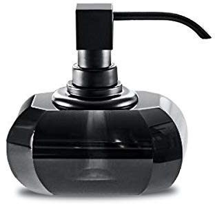 dunkelgrauer Glasseifenspender mit schwarzer Pumpe KR SSP von Decor Walther