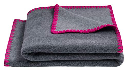 Soft-Fleece Baby-Decke – Polarfleece-Schmuse-Decke mit Muschel-Häkelstich – flauschige Baby-Kuscheldecke – 80x100 cm – 331 wild blossom – von ’zoeppritz since 1828’