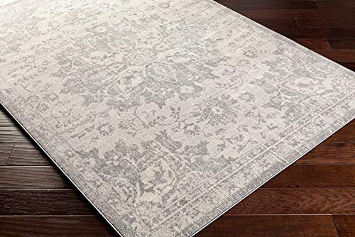 Livabliss Kubu Vintage Rug - Runner Rugs Living Room 80x220 cm, Hallway, Dining Room Area - Scandi Neutral Rug, Traditional Patterned Boho Rug Style, Natural Easy Care Pile - Silver, Grey & Ivory Rug