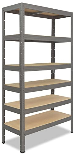 shelfplaza® 230x80x50cm PROFI Schwerlastregal grau/Metallregal mit 6 Böden à 166kg Tragkraft/Kellerregal Metall, Garagenregal, Werkstattregal oder Regal Lagerregal/Steckregal Metall