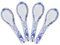 Porlien Suppenlöffel, chinesischer Knoten, 12,7 cm, Blau, Blumenmuster, 4 Stück