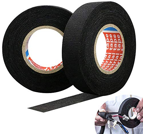 DECARETA 2 Stück Kabelisolierung Reißfest Isolierband Gewebeband Elektrisches Klebeband Gewebeklebeband (19MM x 15M,25mm x 15M)