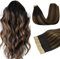 DOORES Tape in Extensions Echthaar, Balayage Natürliches Schwarz bis Hellblond 45cm (18zoll) 50g 20pcs, Tape in Hair Extensions Remy Menschliches Haar