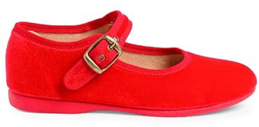 Pisamonas Merceditas Niña Terciopelo Hebilla Talla 31 Color Rojo