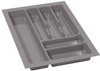 ALUSFERA Besteckkasten für Schubladen 40cm – Schubladen Organizer mit Fächeraufteilung – Hochwertiger Schubladen Organizer Küche für Mehr Ordnung – Anpassbar und leicht zu reinigen - 330x490mm Silber