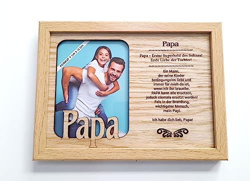 PAPA - Bilderrahmen für Foto und mit passenden Text. Rahmen, Fotorahmen stehend oder hängend - Picture Frame, Deko Wohnzimmer, Fotografie, Foto, Bild, Porträtrahmen.