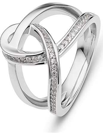 JETTE Damen-Damenring Seamans Duty 44 Zirkonia 55, Silber 32010649