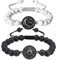 COAI Geschenkideen Yin und Yang Armbänder aus Lavastein und Howlith mit Sonne und Mond Charm für Pärchen