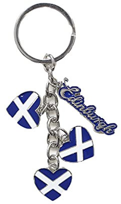 Scottish Saltire Multi Keyring Keychain Scotland Bag Charm (Saltire Heart Multi)