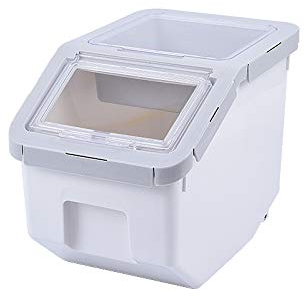 ANMOO Pet Food Storage Container, Dogs Food Container With Scoop Stackable Dog Food Storage Bins 5-6KG Storage Container With Lid(Gray Small)