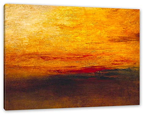 Pixxprint William Turner - Sunset, Größe: 80x60cm, Leinwandbild, fertig gespannt, Wandbild, Dekoration, Kunstdruck, kein Poster