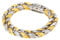 AMDXD Herren Gliederarmbänder für Herren aus Edelstahl, Dog Tag Bicolor Panzerkette Pärchen Armband Geschenk für Paare Ehemann Freund, Länge 22cm, Silber Gold