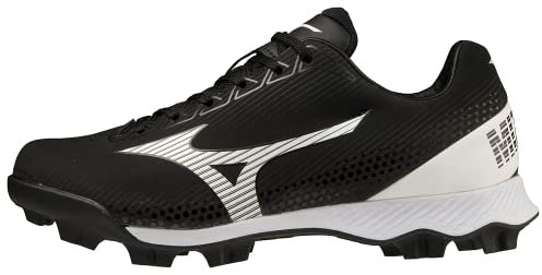 Mizuno girls Wave Finch Lightrevo Jr. Softball Shoe, Black/White, 3.5 Big Kid US