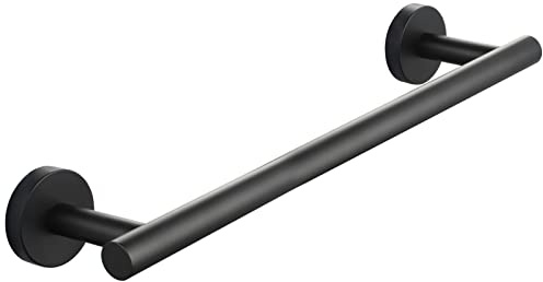Tecmolog Handtuchstange Edelstahl Zum Bohren Handtuchhalter Bad 23 cm Wandmontage (40 cm, Schwarz)