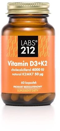 LABS212 Vitamin D3 + K2MK7 4000 IU + 50 µg Nahrungsergänzungsmittel für das Immunsystem Förderung der Gesundheit von Muskeln und Knochen Geprüft Glutenfrei Vegan 60 Tabletten Eine Tablette Alle 4 Tage
