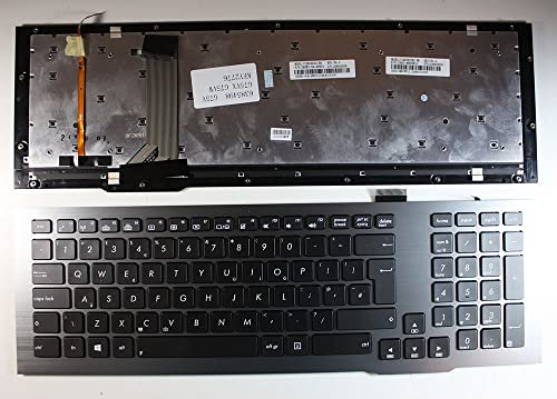 Power4Laptops Regno Unito Telaio Grigio Retroilluminato Nero Tastiera Sostitutiva per Portatili Compatibile con ASUS G75VX-CV055H