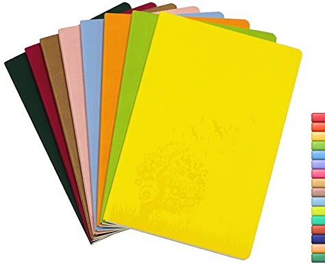SINOBAND A5 Größe buntes PU Leder Tasche schreiben Notebook 8 Stück liniert Journal Tagebuch Notebook täglich Notizblock niedlich Reise Journal Thema Notizbücher für Büro und Schule (zufällige Farbe)
